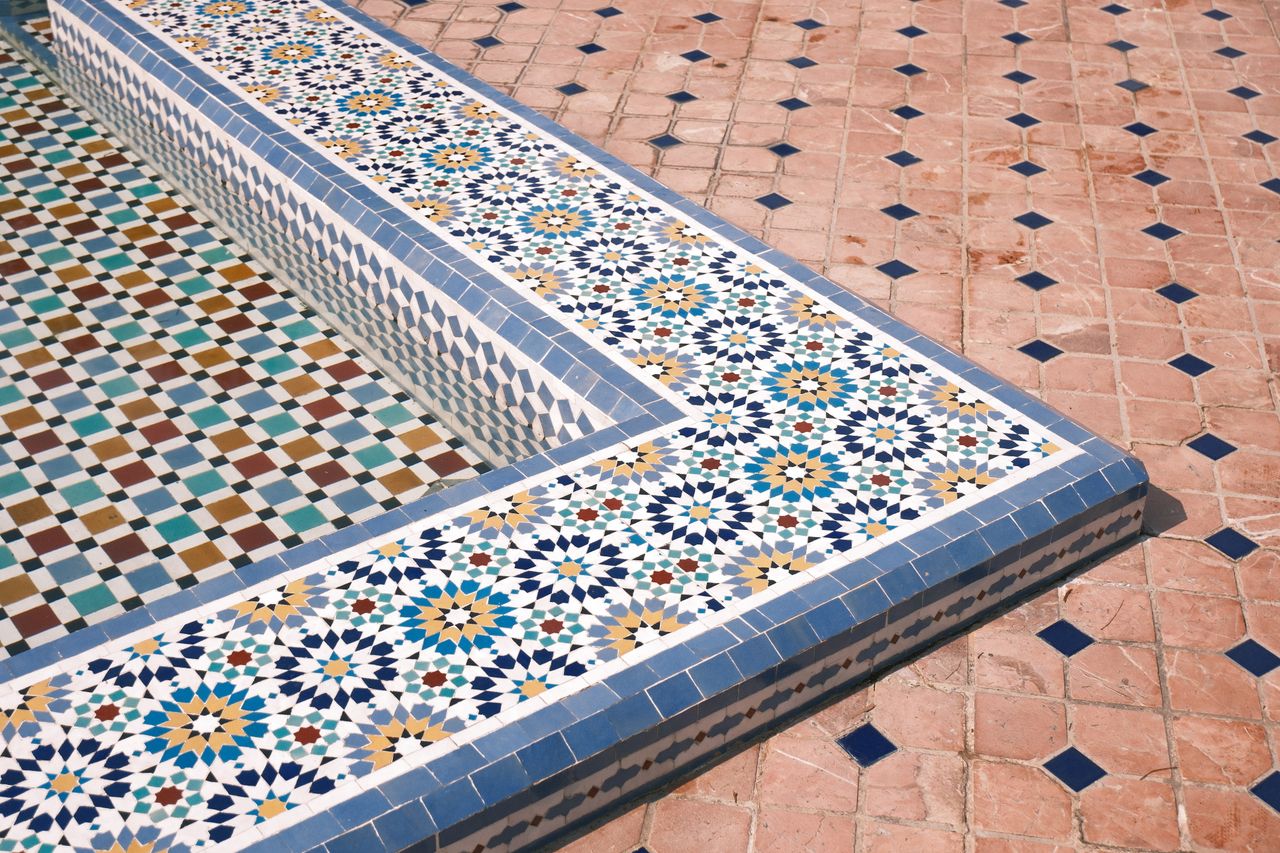 Intricate Moroccan-style tiles in Putrajaya, Malaysia. Perfect for architectural inspiration and cultural exploration.