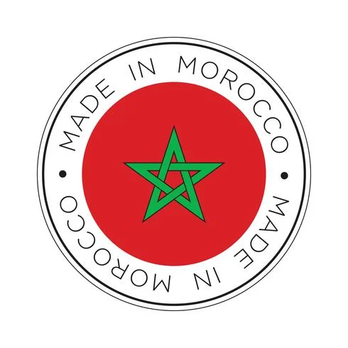 made in morocco flag icon vector